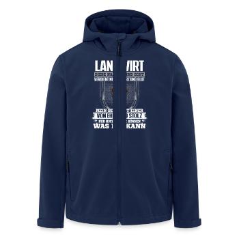 LANDWIRT - Ehre und Stolz - Recycelte Männer Softshell-Jacke von Stanley/Stella - Navy - Vorne - AI Model Male 185 light (185cm)