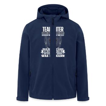 TEAMLEITER - Ehre und Stolz - Recycelte Männer Softshell-Jacke von Stanley/Stella - Navy - Vorne - AI Model Male 185 light (185cm)