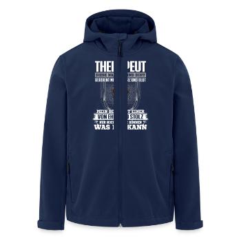 THERAPEUT - Ehre und Stolz - Recycelte Männer Softshell-Jacke von Stanley/Stella - Navy - Vorne - AI Model Male 185 light (185cm)