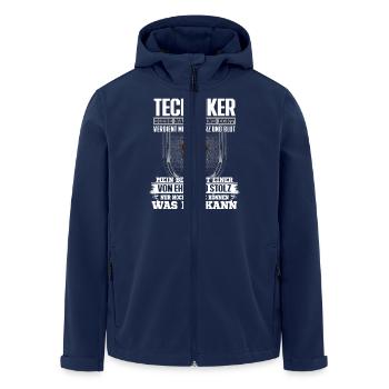 TECHNIKER - Ehre und Stolz - Recycelte Männer Softshell-Jacke von Stanley/Stella - Navy - Vorne - AI Model Male 185 light (185cm)