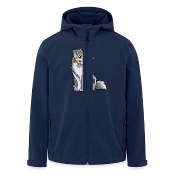 Blue Merle Australian Shepherd - Recycelte Männer Softshell-Jacke von Stanley/Stella - Navy - Vorne - AI Model Male 185 light (185cm)
