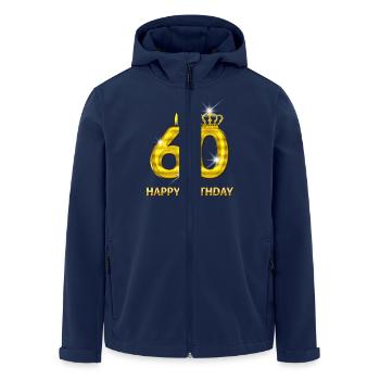 60 - or numéro joyeux anniversaire - anniversaire- - Veste softshell homme en polyester recyclé Stanley/Stella - marine - Devant - AI Model Male 185 light (185cm)