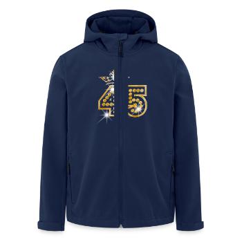 45 - Birthday - Queen - Gold - Burlesque - Veste softshell homme en polyester recyclé Stanley/Stella - marine - Devant - AI Model Male 185 light (185cm)