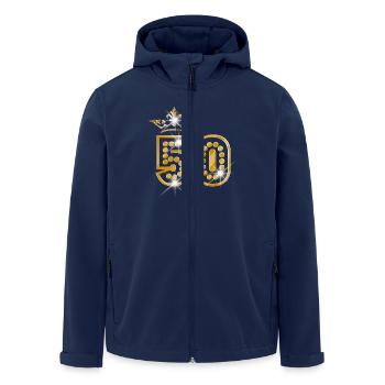 50 - Birthday - Queen - Gold - Burlesque - Veste softshell homme en polyester recyclé Stanley/Stella - marine - Devant - AI Model Male 185 light (185cm)