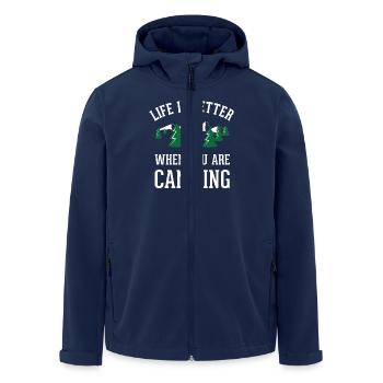 Idée Camp cadeau drôle - Veste softshell homme en polyester recyclé Stanley/Stella - marine - Devant - AI Model Male 185 light (185cm)