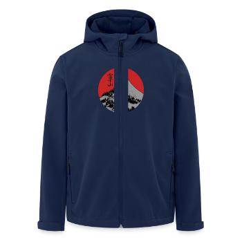 Red Dawn Fuji - Men’s Recycled Softshell Jacket by Stanley/Stella - navy - Front - AI Model Male 185 light (185cm)