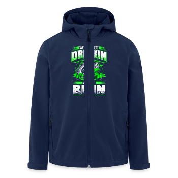 Start Drinkin - Fishing - EN - Men’s Recycled Softshell Jacket by Stanley/Stella - navy - Front - AI Model Male 185 light (185cm)