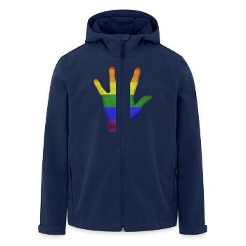 LGBT PRIDE hand - Men’s Recycled Softshell Jacket by Stanley/Stella - navy - Front - AI Model Male 185 light (185cm)