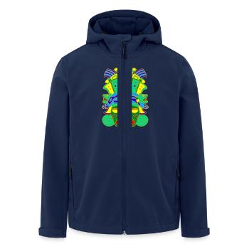 Mayan Mask with Serpent Head Piece / Hat - Men’s Recycled Softshell Jacket by Stanley/Stella - navy - Front - AI Model Male 185 light (185cm)