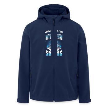 Sailing in my Head - EN - Men’s Recycled Softshell Jacket by Stanley/Stella - navy - Front - AI Model Male 185 light (185cm)
