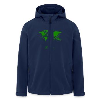 Tree with world maps green - Men’s Recycled Softshell Jacket by Stanley/Stella - navy - Front - AI Model Male 185 light (185cm)