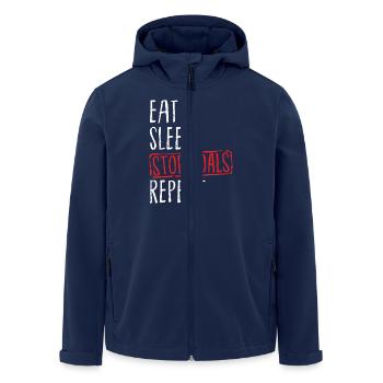 Lacrosse - Eat Sleep Stop Goals Repeat - Recycelte Männer Softshell-Jacke von Stanley/Stella - Navy - Vorne - AI Model Male 185 light (185cm)
