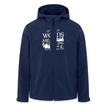 The woods are calling and i must go - Men’s Recycled Softshell Jacket by Stanley/Stella - navy - Front - AI Model Male 185 light (185cm)
