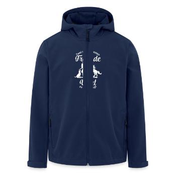 Pferd Hund - Zwei meiner besten Freunde - Recycelte Männer Softshell-Jacke von Stanley/Stella - Navy - Vorne - AI Model Male 185 light (185cm)