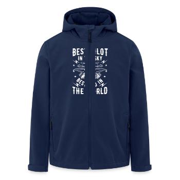 Best pilot in the sky best dad in the world - Veste softshell homme en polyester recyclé Stanley/Stella - marine - Devant - AI Model Male 185 light (185cm)