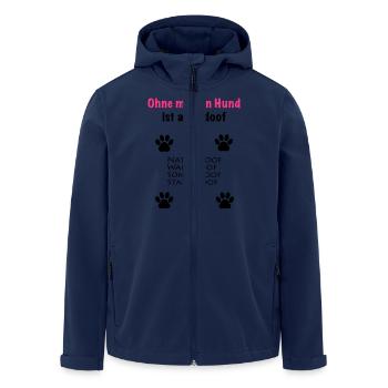 ohne meinen hund ist alles doof - Recycelte Männer Softshell-Jacke von Stanley/Stella - Navy - Vorne - AI Model Male 185 light (185cm)