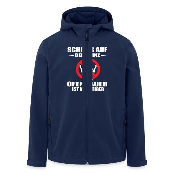 OFENBAUER -Scheiss auf den Prinz - Recycelte Männer Softshell-Jacke von Stanley/Stella - Navy - Vorne - AI Model Male 185 light (185cm)