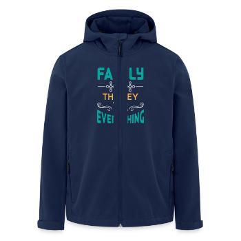 Family is the key to everything lovely & cute - Recycelte Männer Softshell-Jacke von Stanley/Stella - Navy - Vorne - AI Model Male 185 light (185cm)