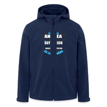 ANDREA-Geschenk - Recycelte Männer Softshell-Jacke von Stanley/Stella - Navy - Vorne - AI Model Male 185 light (185cm)