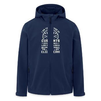 Keeper of Currents Bringer of Power Electrician - Men’s Recycled Softshell Jacket by Stanley/Stella - navy - Front - AI Model Male 185 light (185cm)