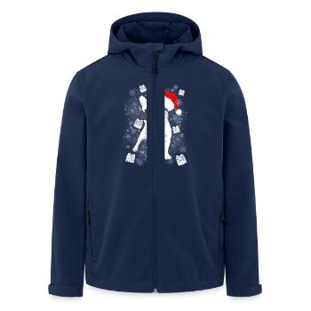 French Bulldog Santa Christmas gift - Men’s Recycled Softshell Jacket by Stanley/Stella - navy - Front - AI Model Male 185 light (185cm)