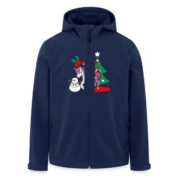 Cadeau de Noël de Santa Claus Santa Licorne - Veste softshell homme en polyester recyclé Stanley/Stella - marine - Devant - AI Model Male 185 light (185cm)