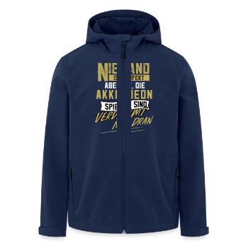 Akkordeon Handzuginstrument Aerophon Perfekt - Recycelte Männer Softshell-Jacke von Stanley/Stella - Navy - Vorne - AI Model Male 185 light (185cm)