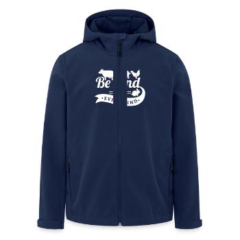 Be kind to every kind - vegan vegetarian gift - Men’s Recycled Softshell Jacket by Stanley/Stella - navy - Front - AI Model Male 185 light (185cm)