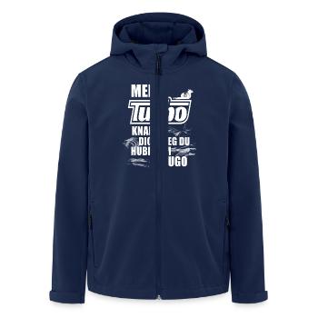 Mein Turbo knallt dich weg du Hubraum Hugo - Recycelte Männer Softshell-Jacke von Stanley/Stella - Navy - Vorne - AI Model Male 185 light (185cm)