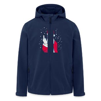 Santa Mittelfinger Weihnachten Geschenk - Recycelte Männer Softshell-Jacke von Stanley/Stella - Navy - Vorne - AI Model Male 185 light (185cm)