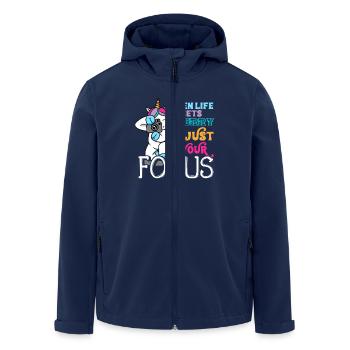 Einhorn Fotograf Fotografin Geschenk Kamera - Recycelte Männer Softshell-Jacke von Stanley/Stella - Navy - Vorne - AI Model Male 185 light (185cm)