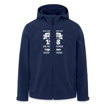 Geburtstag 50 Jahre Legende aus Baden Württemberg - Recycelte Männer Softshell-Jacke von Stanley/Stella - Navy - Vorne - AI Model Male 185 light (185cm)