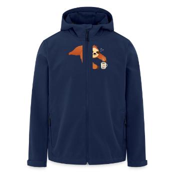 Sloth Love Coffee - Recycelte Männer Softshell-Jacke von Stanley/Stella - Navy - Vorne - AI Model Male 185 light (185cm)
