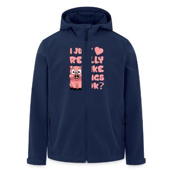 I just really like pigs ok? - animal love gift - Men’s Recycled Softshell Jacket by Stanley/Stella - navy - Front - AI Model Male 185 light (185cm)