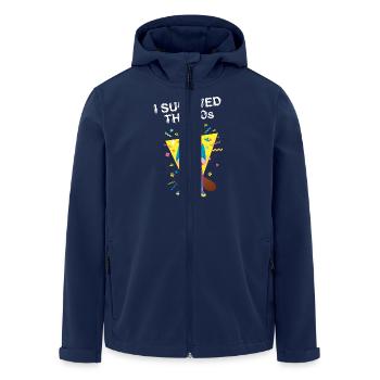 I Survived The 80's - Cool Otter - Men’s Recycled Softshell Jacket by Stanley/Stella - navy - Front - AI Model Male 185 light (185cm)