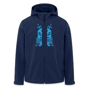 I walk on water what's your Superpower - Hockey - Men’s Recycled Softshell Jacket by Stanley/Stella - navy - Front - AI Model Male 185 light (185cm)