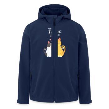 Feline The Love - Valentines Cat Couple - Veste softshell homme en polyester recyclé Stanley/Stella - marine - Devant - AI Model Male 185 light (185cm)