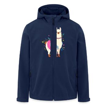 90s Style Llama - Recycelte Männer Softshell-Jacke von Stanley/Stella - Navy - Vorne - AI Model Male 185 light (185cm)