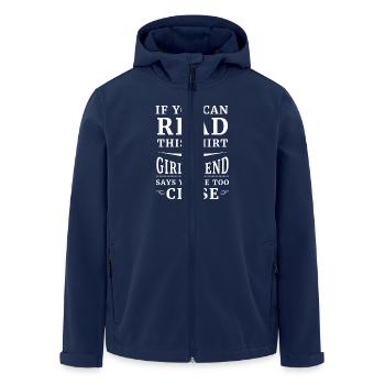 My girlfriend says you're too close - Men’s Recycled Softshell Jacket by Stanley/Stella - navy - Front - AI Model Male 185 light (185cm)
