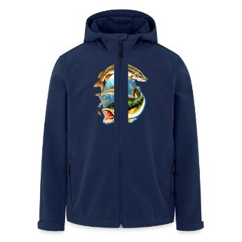 Angel Shirt Fishing 3 Fische getrennt - Recycelte Männer Softshell-Jacke von Stanley/Stella - Navy - Vorne - AI Model Male 185 light (185cm)