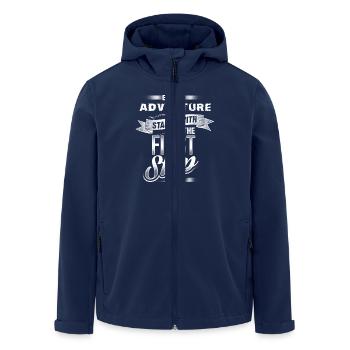 Adventure first step - Recycelte Männer Softshell-Jacke von Stanley/Stella - Navy - Vorne - AI Model Male 185 light (185cm)