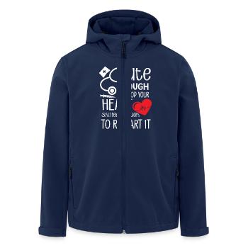 Cute Enough to stop your heart skilled enough - Men’s Recycled Softshell Jacket by Stanley/Stella - navy - Front - AI Model Male 185 light (185cm)