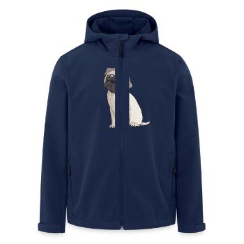 Mops PUG Hunde Dog Fan - Recycelte Männer Softshell-Jacke von Stanley/Stella - Navy - Vorne - AI Model Male 185 light (185cm)