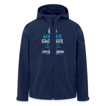 Bin kein Arsch kriecher! - Recycelte Männer Softshell-Jacke von Stanley/Stella - Navy - Vorne - AI Model Male 185 light (185cm)