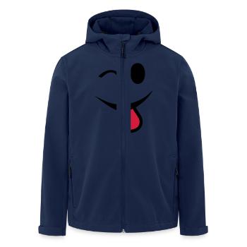 smiley eyes twinkling eye language1 - Men’s Recycled Softshell Jacket by Stanley/Stella - navy - Front - AI Model Male 185 light (185cm)