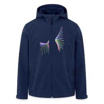 Colorful Spaghetti - Men’s Recycled Softshell Jacket by Stanley/Stella - navy - Front - AI Model Male 185 light (185cm)