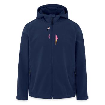 Flamingo Ice Cream - Veste softshell homme en polyester recyclé Stanley/Stella - marine - Devant - AI Model Male 185 light (185cm)