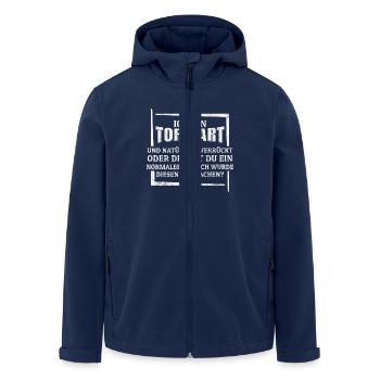 Torwart und verrückt Fußball Handball Job - Recycelte Männer Softshell-Jacke von Stanley/Stella - Navy - Vorne - AI Model Male 185 light (185cm)