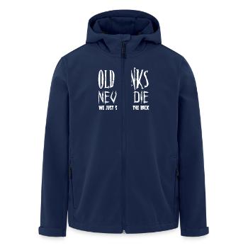 Old Punks never Die We just stand at the Back - Men’s Recycled Softshell Jacket by Stanley/Stella - navy - Front - AI Model Male 185 light (185cm)