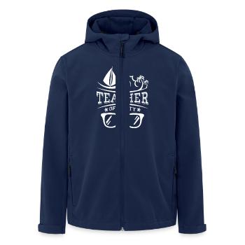 Teacher off Duty - fun school - Men’s Recycled Softshell Jacket by Stanley/Stella - navy - Front - AI Model Male 185 light (185cm)